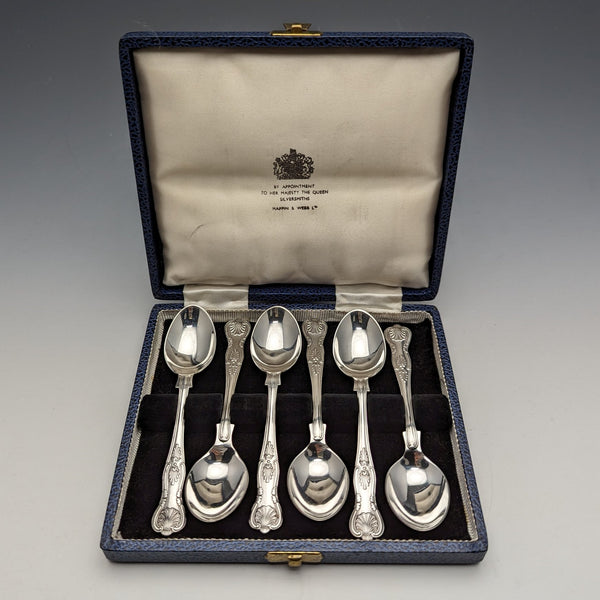 英国ヴィンテージ シルバープレート製ティースプーン6本セット Mappin&Webb ケース入り